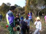 Parents and children from Awanui School at Arbor Day